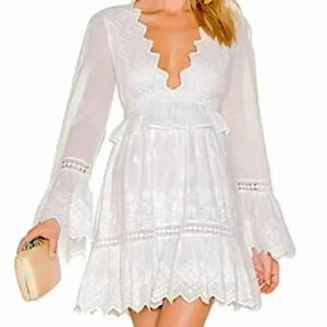 MAJORELLE REVOLVE Embroidered Lace Mini Dress Summer White Romantic Like New